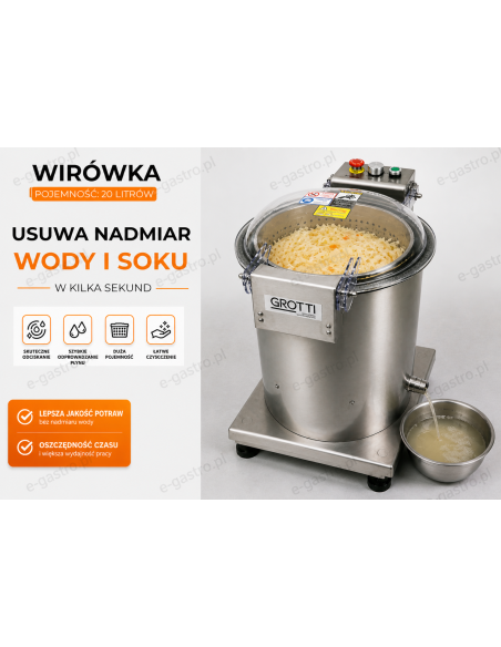 Wirówka do warzyw, sałaty, kapusty kiszonej, odciskarka 20 l do odsączania