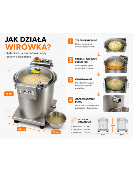 Wirówka do warzyw, sałaty, kapusty kiszonej, odciskarka 20 l do odsączania