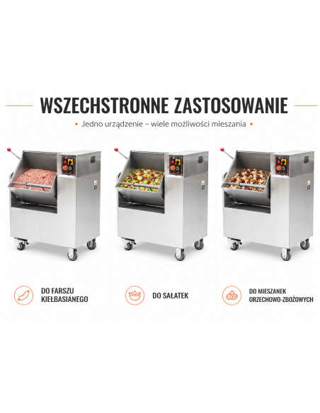 Mieszałka elektryczna 50L 400V przemysłowa do farszu mięsa kiełbas