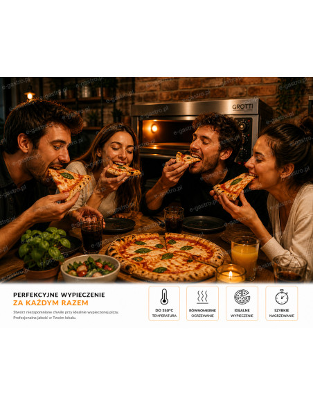 Elektryczny piec do pizzy dwukomorowy 6,4kW 400V szamot 2x pizza 40cm