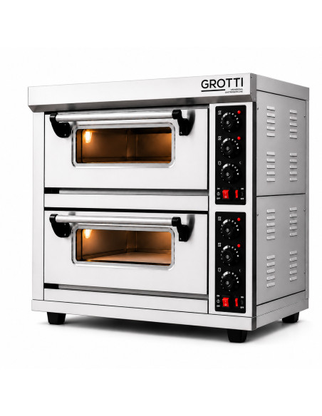 Elektryczny piec do pizzy dwukomorowy 6,4kW 400V szamot 2x pizza 40cm