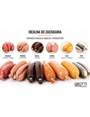 Klipsownica ręczna do zaciskania kiełbasy mięsa zszywacz 1000 szt. klipsów