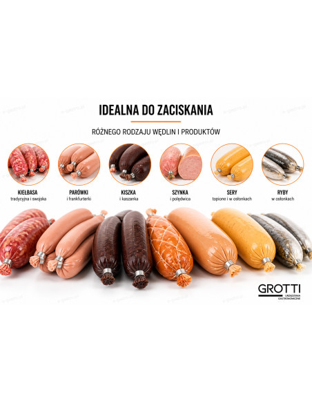 Klipsownica ręczna do zaciskania kiełbasy mięsa zszywacz 1000 szt. klipsów