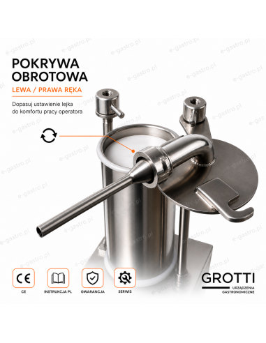 Nadziewarka hydrauliczna 25L 400V przemysłowa, nierdzewna do kiełbas, parówek, kabanosów
