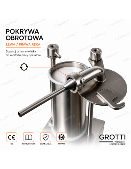 Nadziewarka hydrauliczna 25L 400V przemysłowa, nierdzewna do kiełbas, parówek, kabanosów