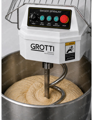Mikser spiralny 50L 400V do ciasta ciężkiego na pizzę, chleb, pierogi, przemysłowy ciężki
